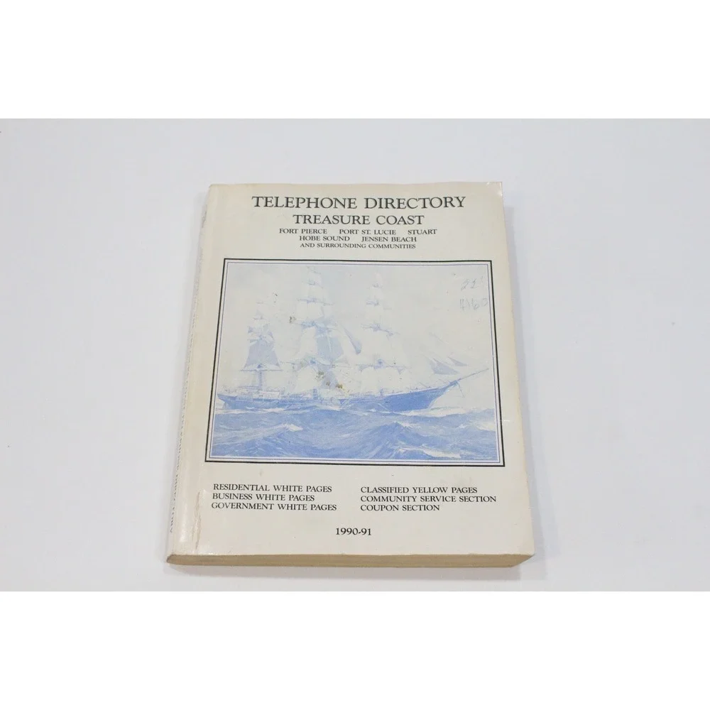Treasure Coast Telephone Directory‎ White Yellow Pages 1990-1991 Phone Book